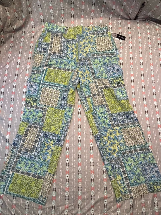 Soho Apparel Pants - 🧩NWT Soho Apparel Blue and Green Patchwork-Print Chinos
